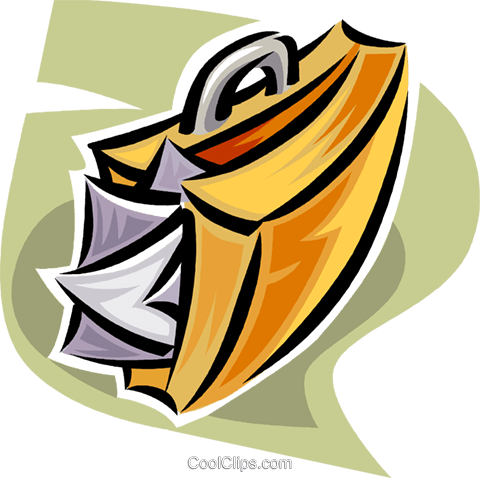 480x478 Papers Falling Out Of A Briefcase Royalty Free Vector Clip Art