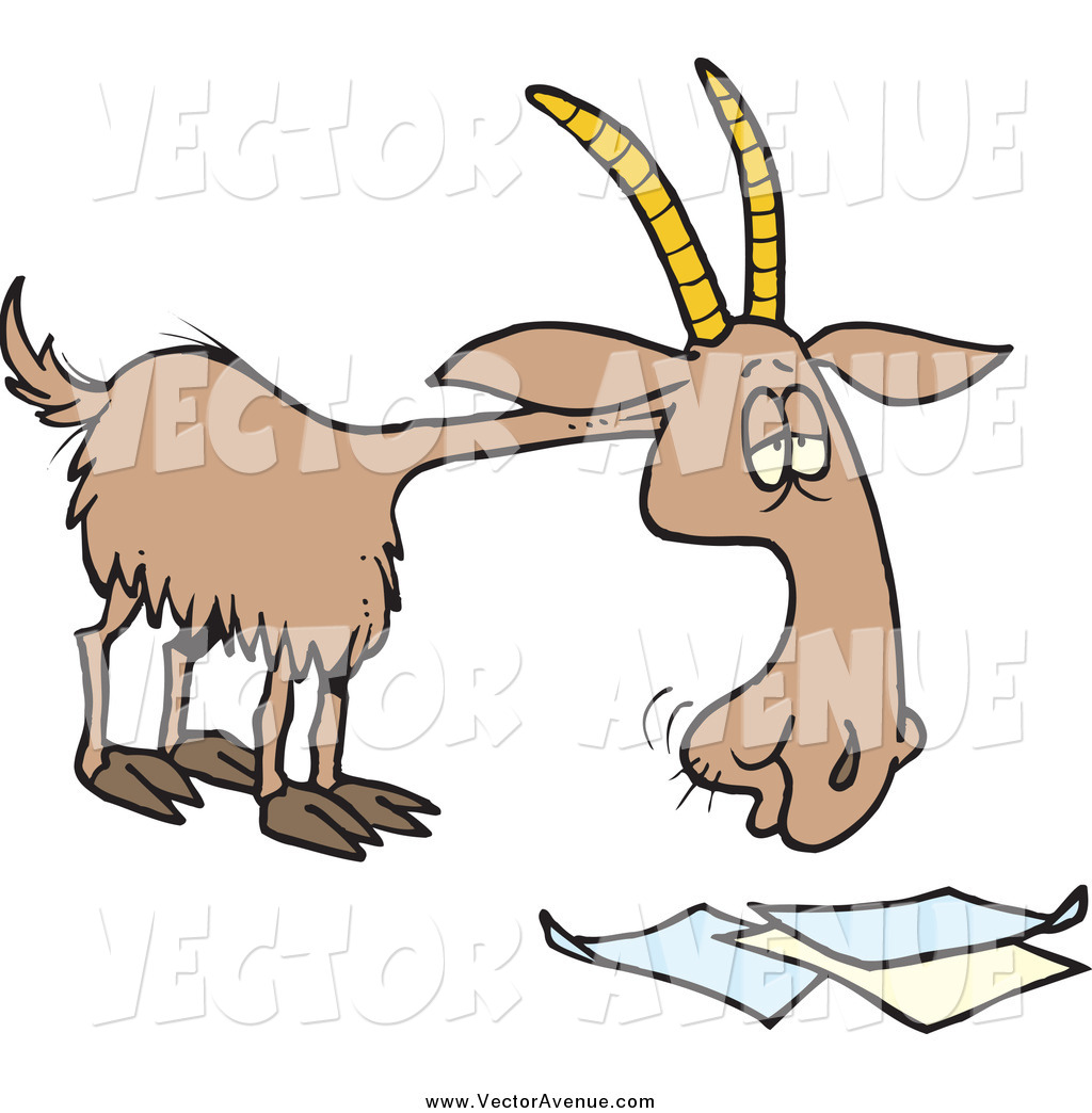 1024x1044 Vector Of A Hungry Goat Eating Paperwork By Toonaday