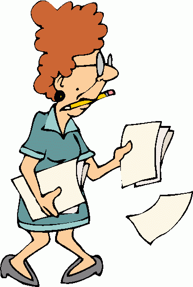 396x588 Woman With Paperwork Clipart