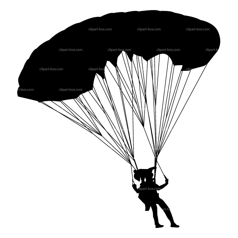 800x800 Parachute Black And White Clipart