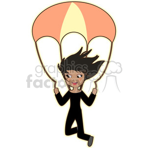 300x300 Royalty Free Parachute Girl Cartoon Character Vector Image 394958