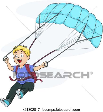 436x470 Clip Art Of Parachute Kid K21302817