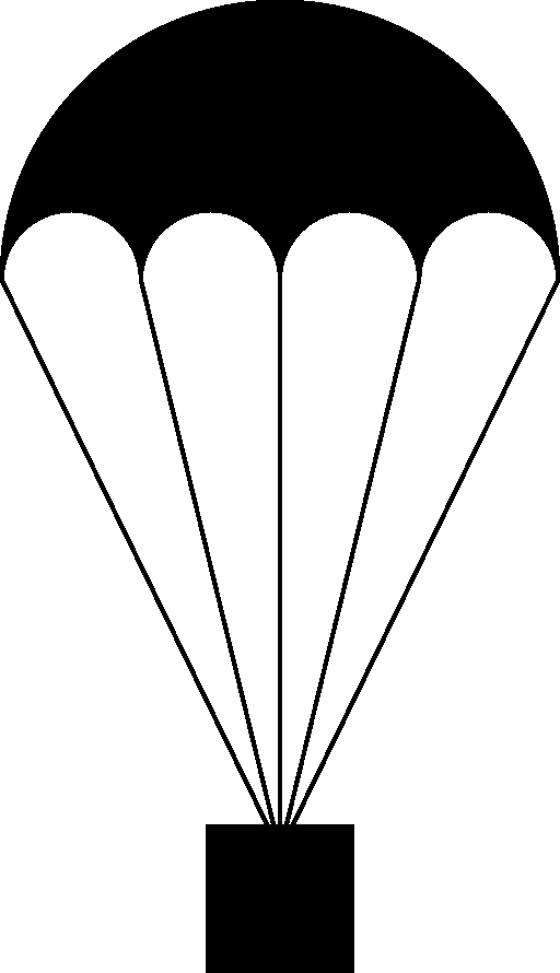 512x890 Parachute Black And White Cliparts