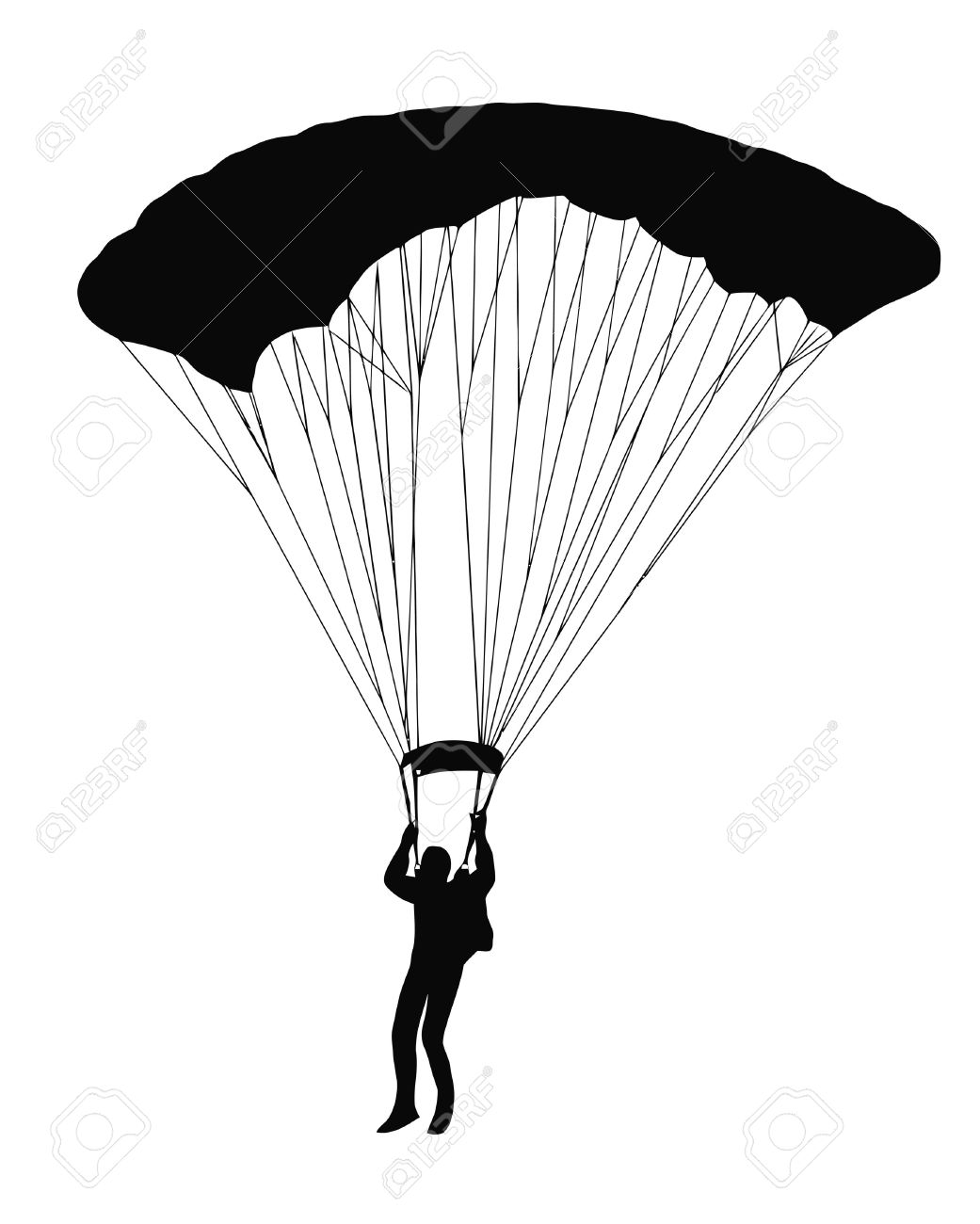1041x1300 Open Parachute Clipart