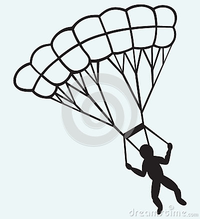 400x437 Parachute Black And White Clipart
