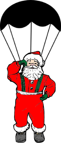 252x592 Parachuting Santa Clip Art