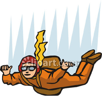 350x331 Skydiver Falling Through The Air With A Parachute