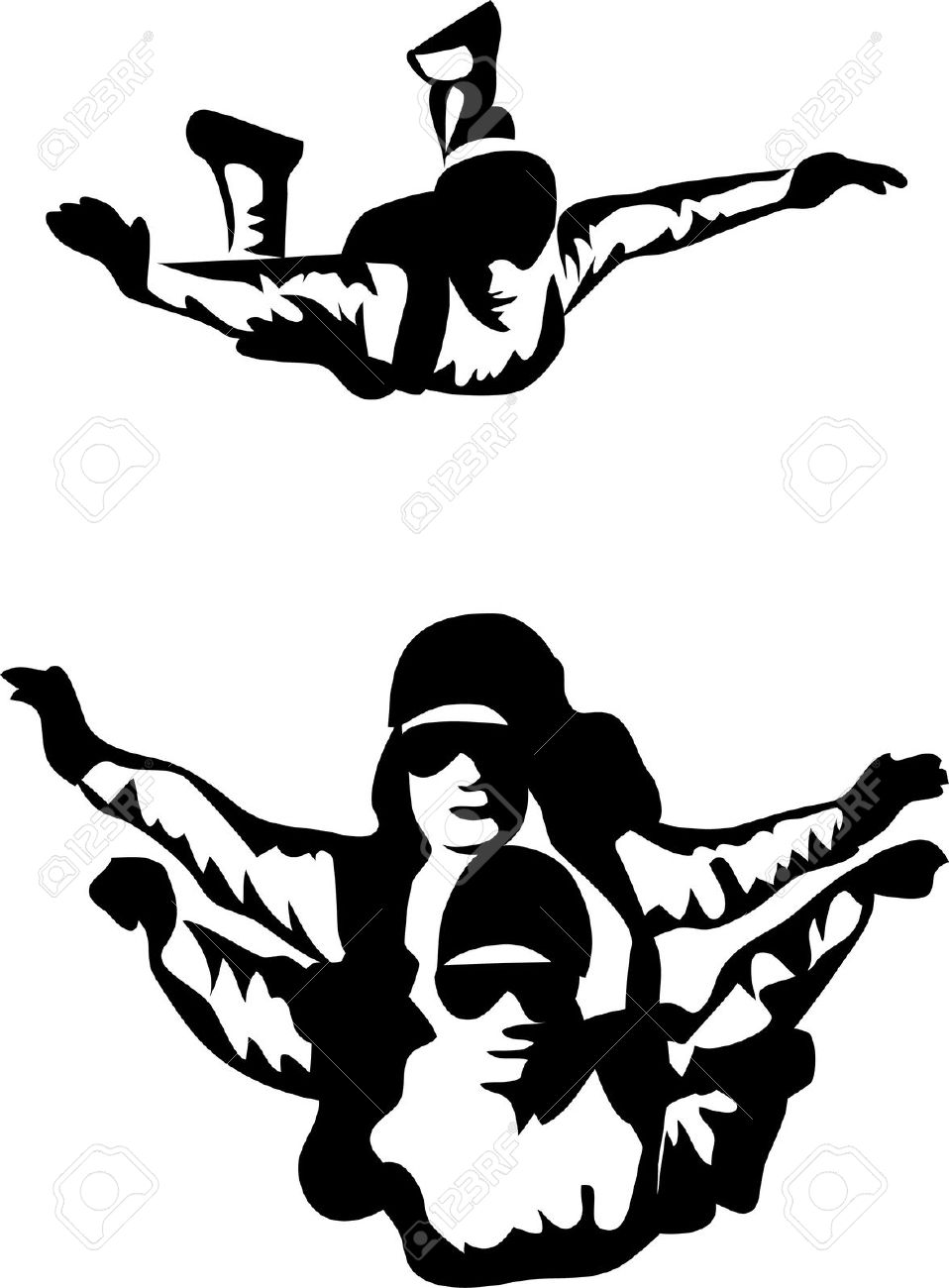 958x1300 Tandem Skydiving Clipart