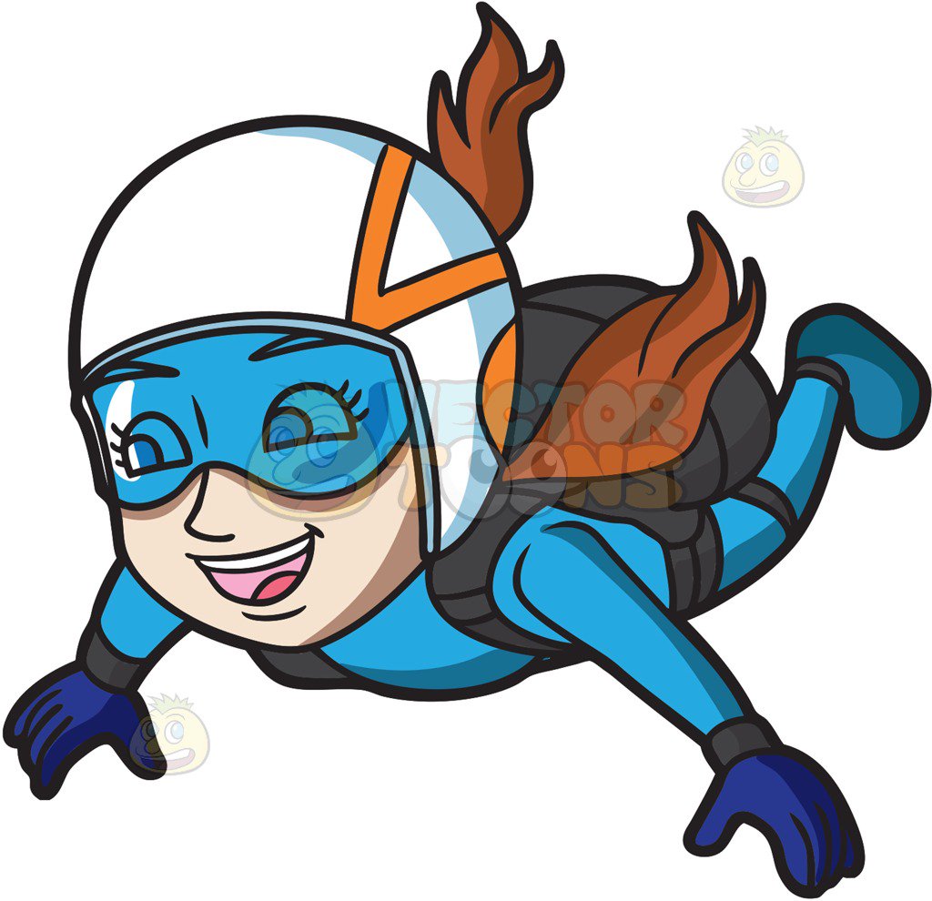 1024x990 Women Skydiving Clipart