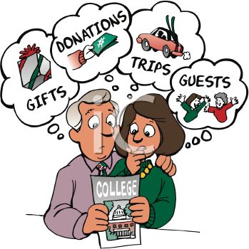 349x350 Cartoon Of Parents Worrying About The Cost Of Sending Their Child