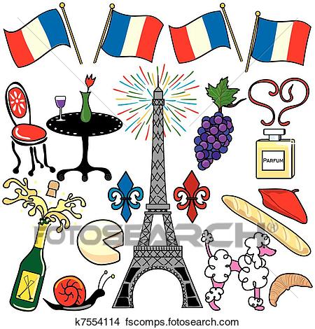 450x470 Clipart Of Paris France Clipart Elements Icons K7554114