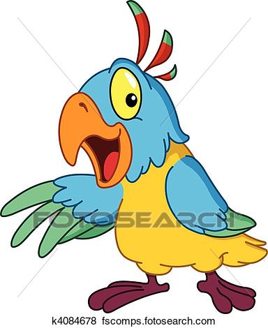 384x470 Clip Art Of Presenting Parrot K4084678