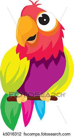 257x470 Clipart Of Parrot K5016312
