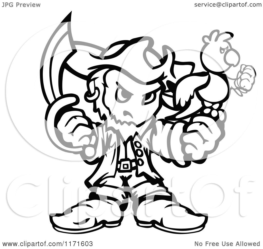 1080x1024 Cartoon Of A Tough Black White Pirate Holding A Sword
