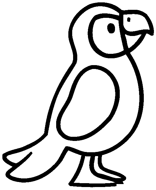 525x639 African Grey Parrot Coloring Page