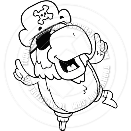 460x460 Pirate Parrot (Black And White Line Art) By Cory Thoman Toon