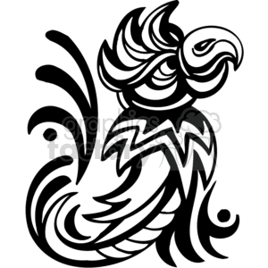 300x300 Royalty Free Black And White Tribal Parrot Right Facing 373084
