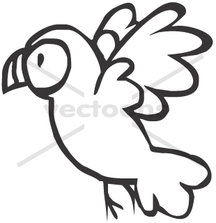 310x320 Simple Young Parrot Illustration In Sketch Style