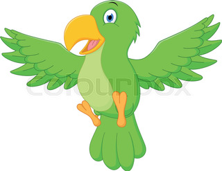 320x247 Illustration Of Happy Flying Parrot Stock Vector Colourbox