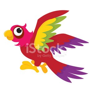 300x300 Cartoon Parrot Flying Stock Vectors