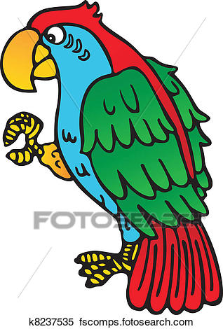 318x470 Clipart Of Parrot Yellow Beak K8237535