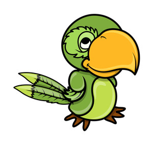 300x284 Illustration Of A Green Parrot In An Autumn Scenery Royalty Free