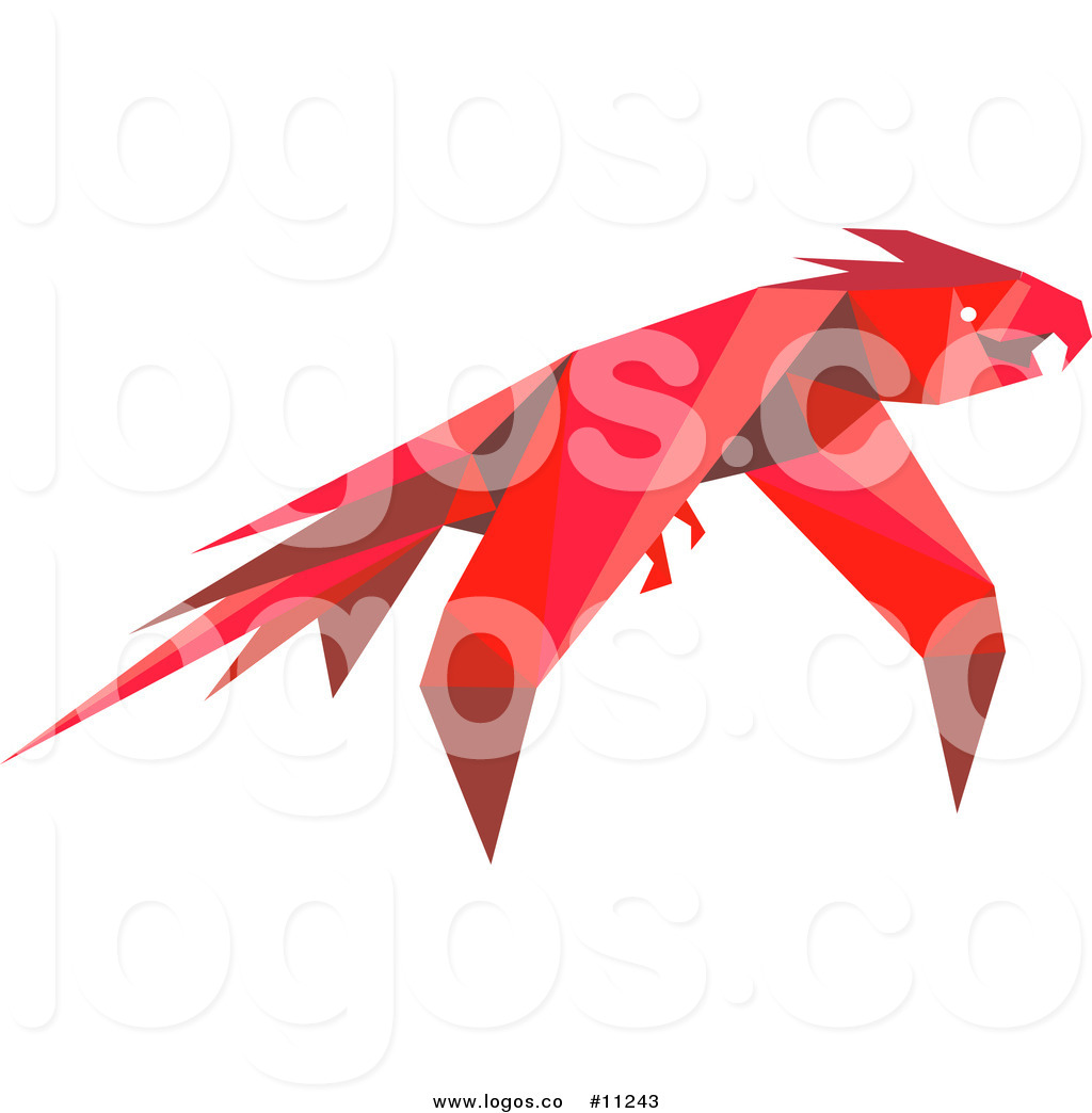 1024x1044 Royalty Free Clip Art Vector Red Origami Paper Parrot Logo By