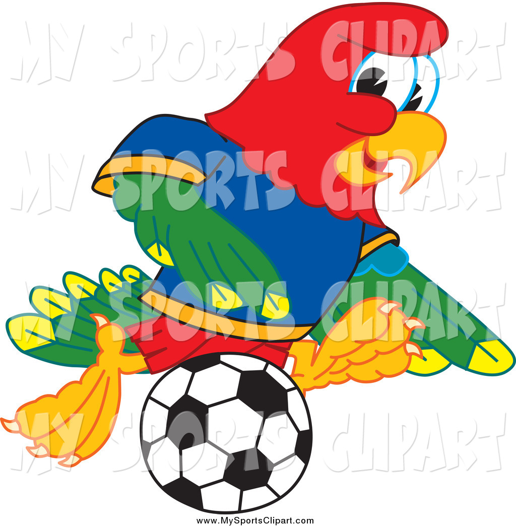 1024x1044 Sports Clip Art Of A Macaw Parrot Mascot Playing Soccer By