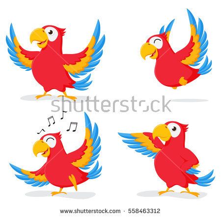 450x441 The Best Parrot Cartoon Ideas Parrot Drawing