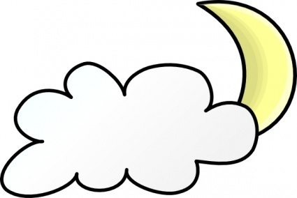 425x284 Partly Cloudy Moon Clipart