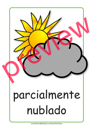 320x453 Spanish Printable Color Weather Flashcards And Weather Flash Cards.