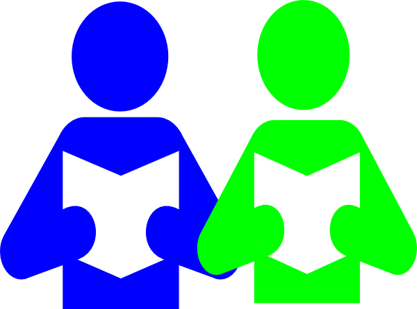 600x445 Partner Reading Clip Art