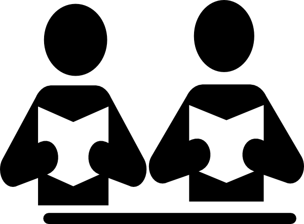 600x441 Partner Reading Simple Clip Art