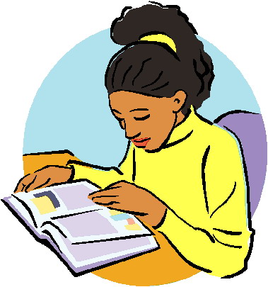 379x405 Bee Reading Clipart