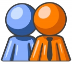 150x132 Partner Clipart Clip Art Illustration Of Orange Man Partnership
