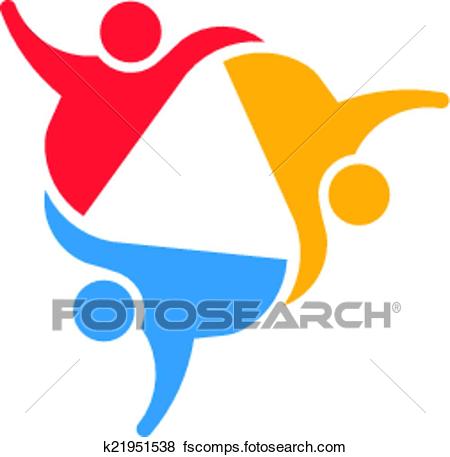450x457 Clip Art Of Team 3 Group.concept Of United People, Social