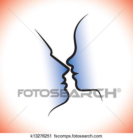 450x470 Clipart Of Man Amp Woman Pair, Kissing Each Other With Intimacy