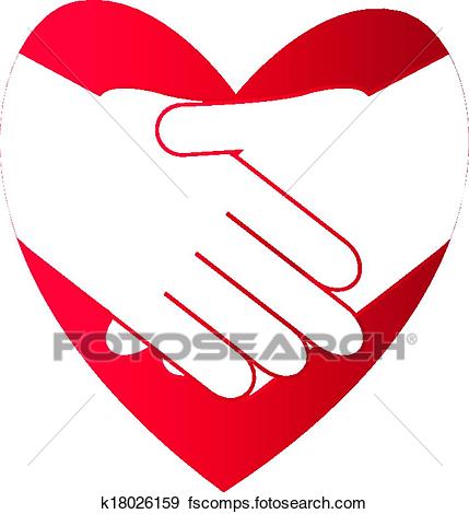 429x470 Clip Art Of Shake Hands K18026159