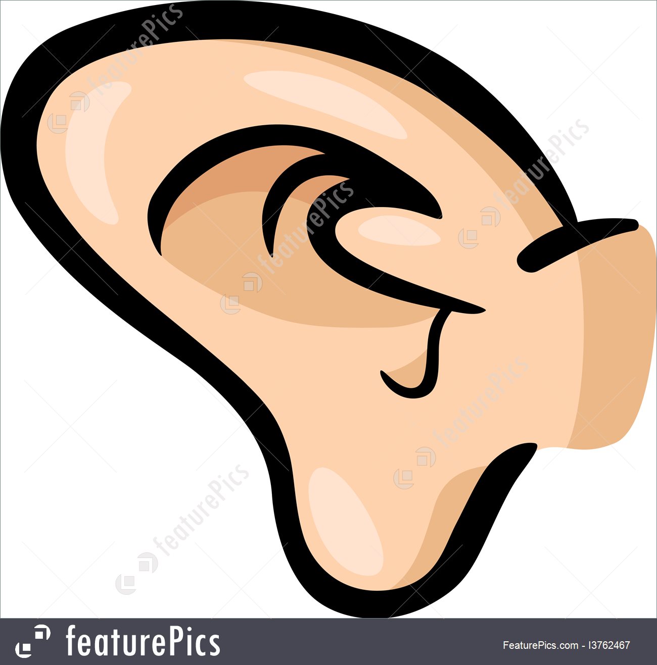 1300x1317 Illustration Of Ear Clip Art Cartoon
