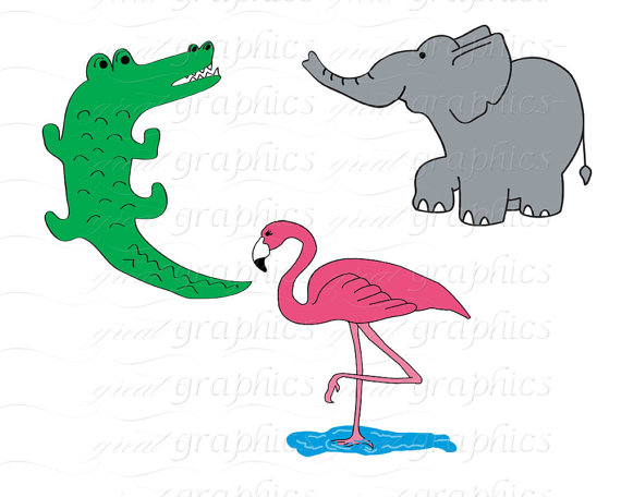 570x456 Jungle Animal Clip Art Digital Clipart Birthday Party Clipart