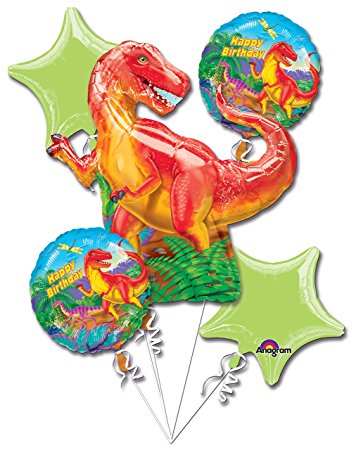 356x450 Dinosaur Party Balloon 5 Piece Bouquet Toys Amp Games