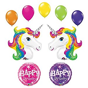 300x300 Unicorn 9 Pc Rainbow Sparkle Birthday Party Balloon