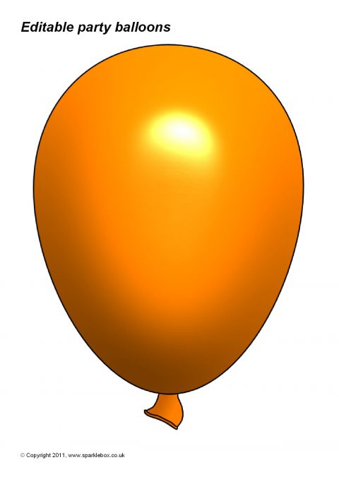 480x679 Editable Party Balloon Templates (Sb3996)