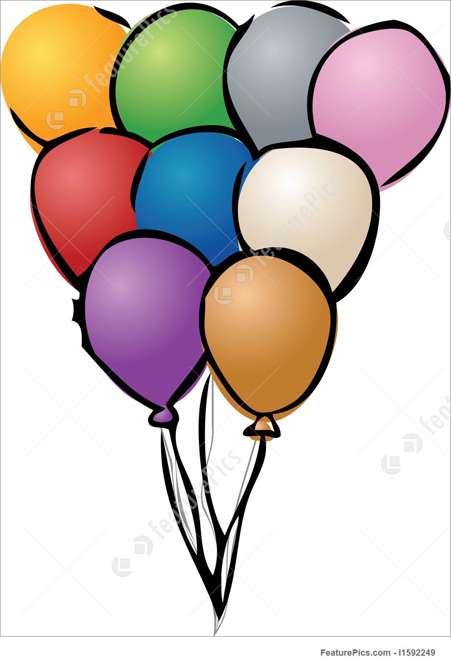 921x1360 Festive Party Balloon Stock Illustration I1592249