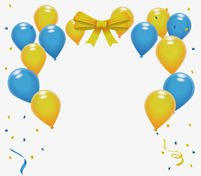 650x570 Yellow Blue Party Balloon, Vector Png, Pearl Balloons, Blue