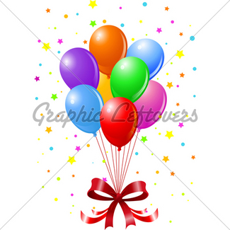325x325 Balloons, Confetti And Serpantine Gl Stock Images