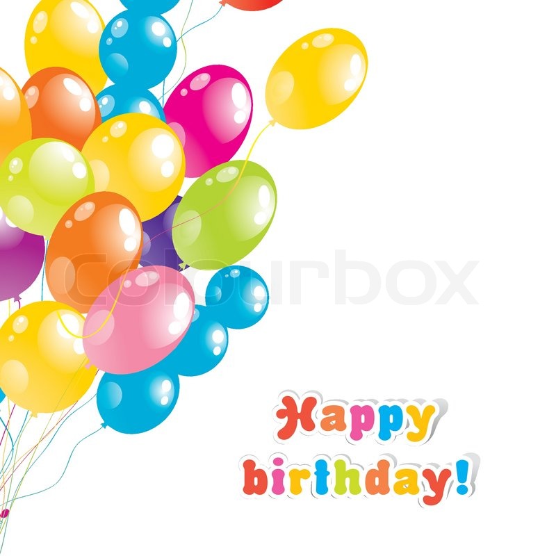 800x800 Color Beautiful Party Balloons, Vector Stock Vector Colourbox