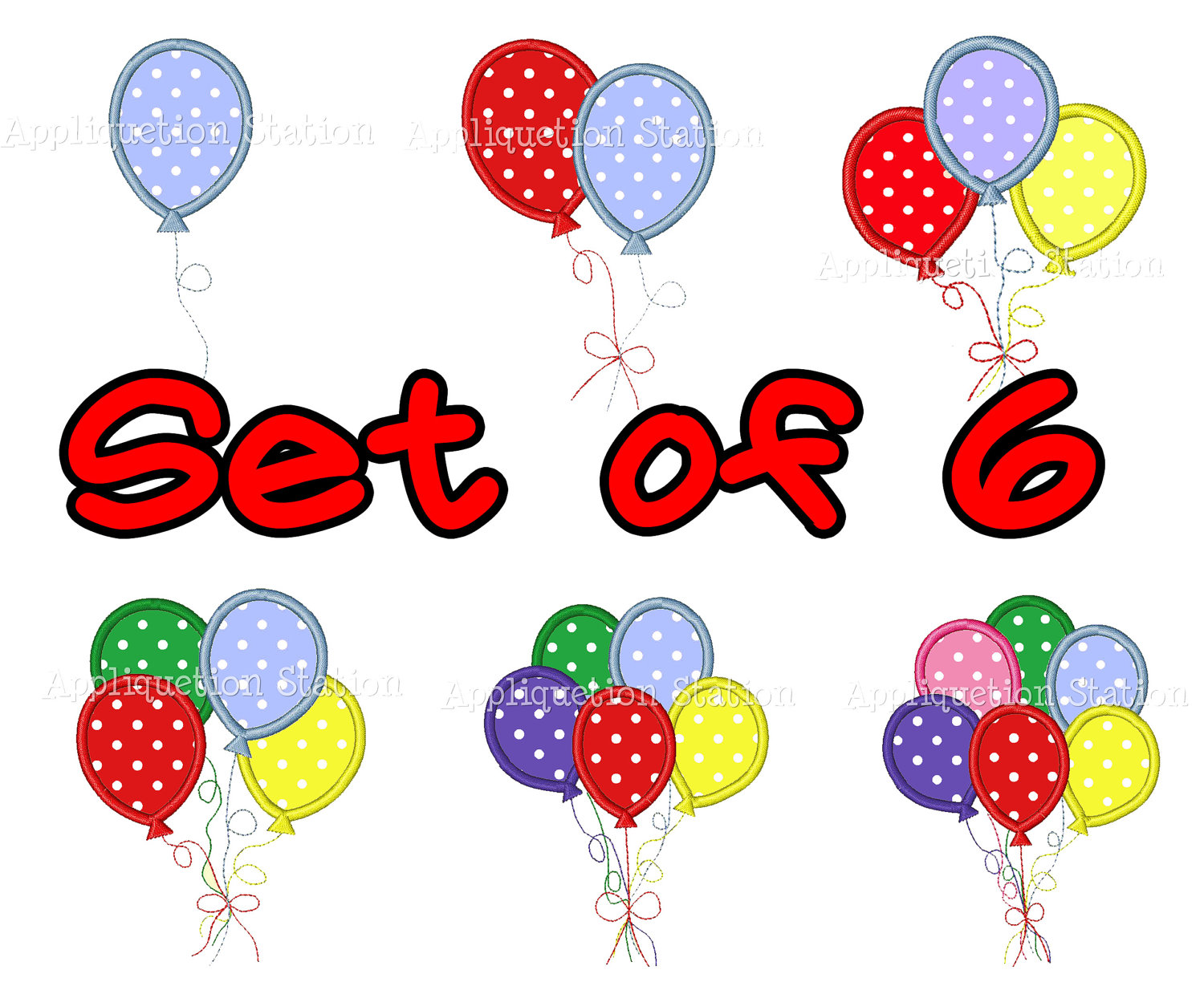 1500x1224 Balloon Set Happy Birthday Party Celebrate Applique Machine