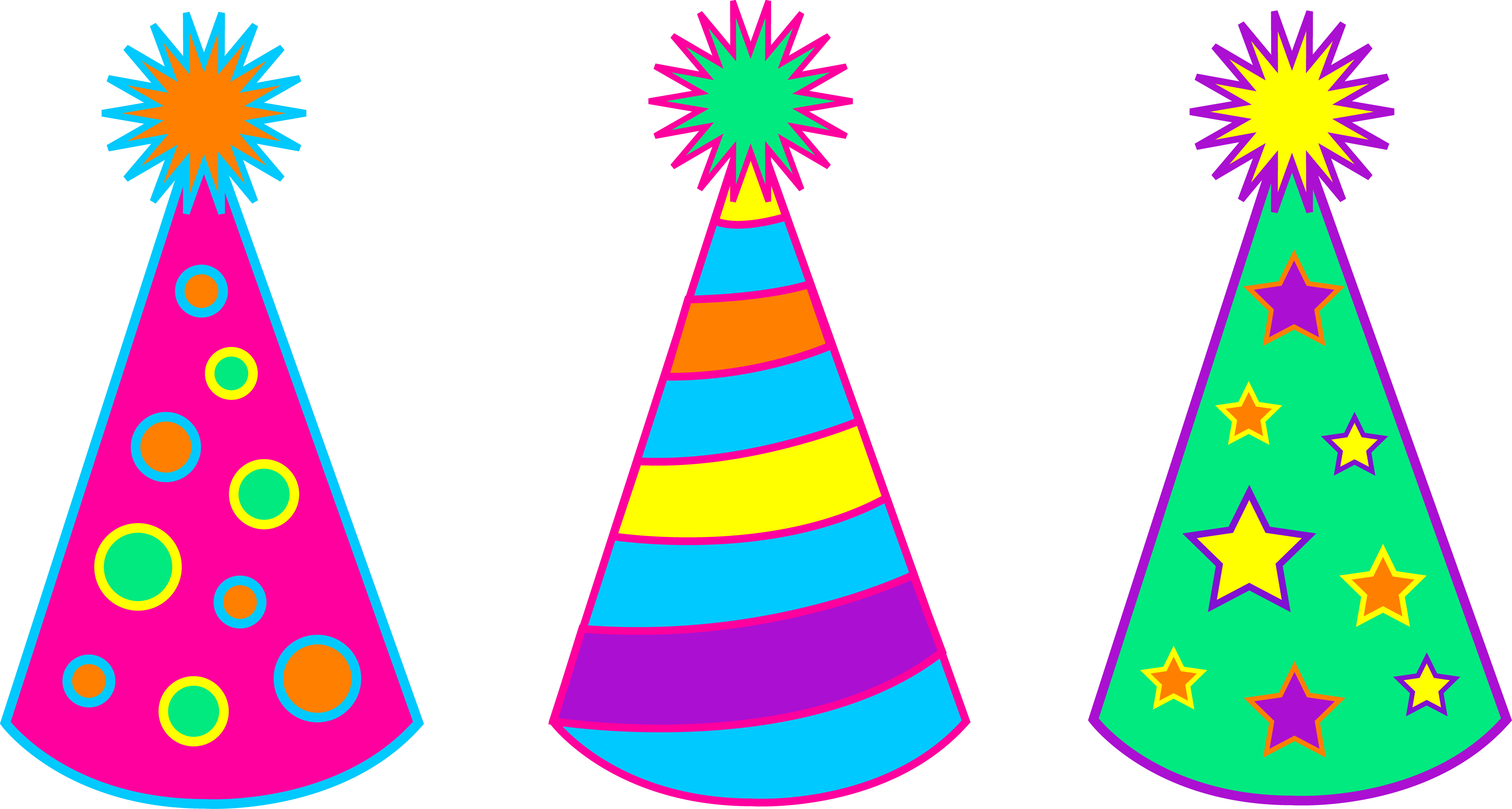 6220x3327 Birthday Hat Happy Birthday Party Hats Transparent Clipart