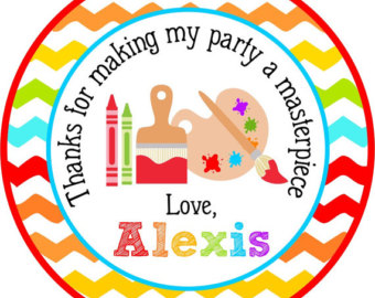 340x270 Personalized Painting Party Favor Tags Art Party Stickers